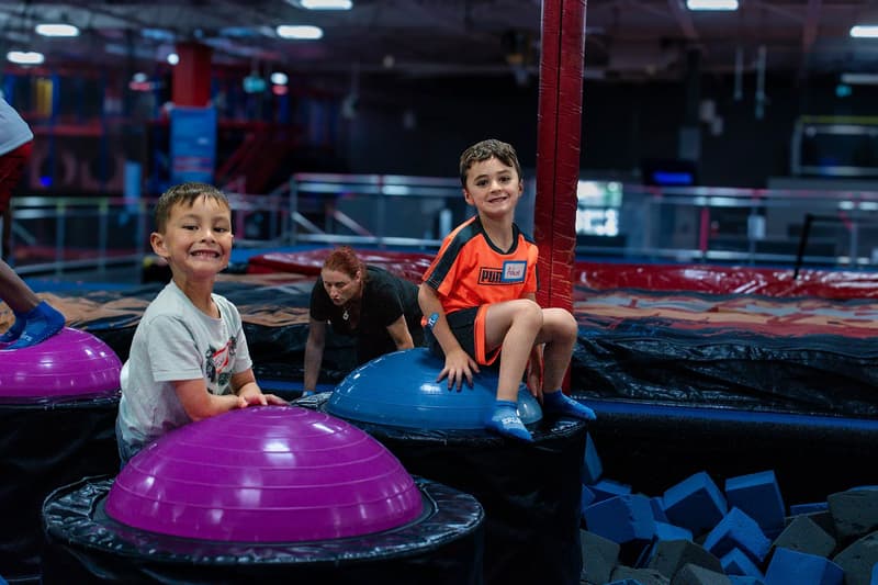 Kids playing in the foam pit at AeroSports trampoline park