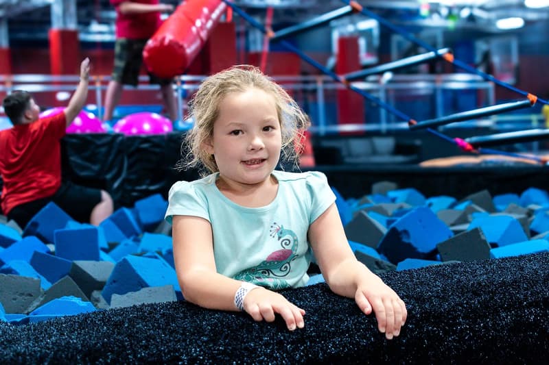Kids playing in the foam pit at AeroSports trampoline park